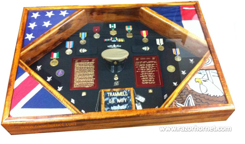 shadow box tirer wood navy chief